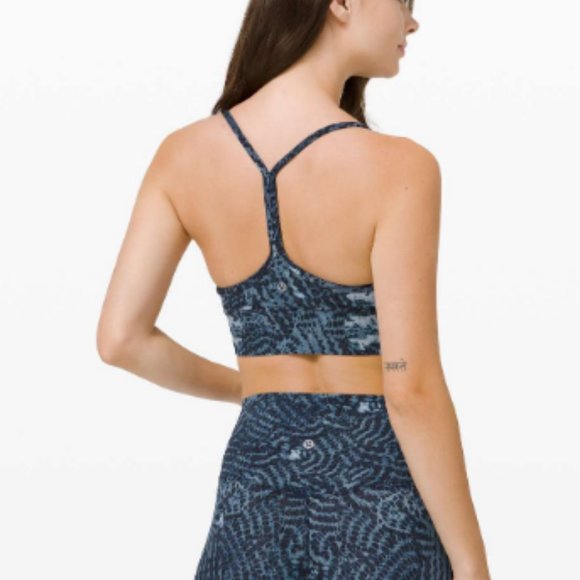 Lululemon Flow Y Bra Long Line - Indigo Lace Starlight Multi - Size 6 - Picture 3 of 5